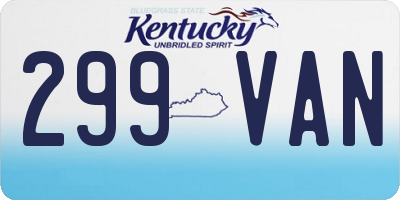 KY license plate 299VAN