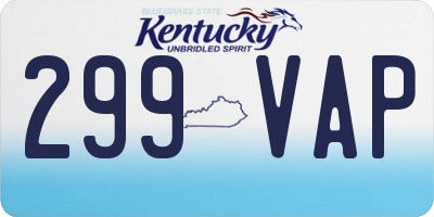 KY license plate 299VAP