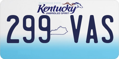 KY license plate 299VAS