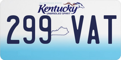 KY license plate 299VAT