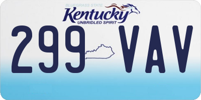 KY license plate 299VAV