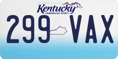 KY license plate 299VAX