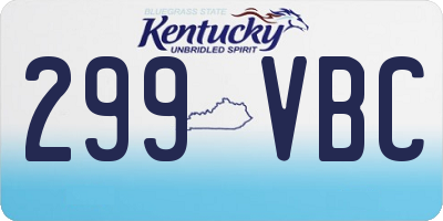 KY license plate 299VBC