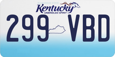 KY license plate 299VBD