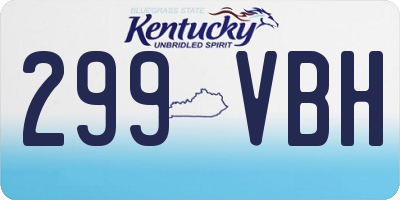 KY license plate 299VBH
