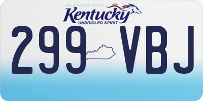 KY license plate 299VBJ