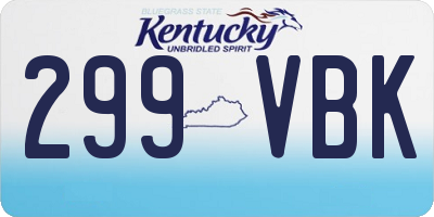 KY license plate 299VBK