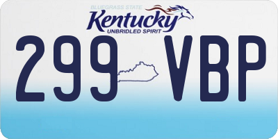 KY license plate 299VBP