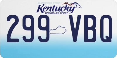 KY license plate 299VBQ