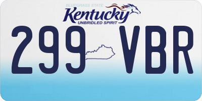 KY license plate 299VBR