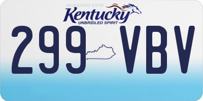 KY license plate 299VBV