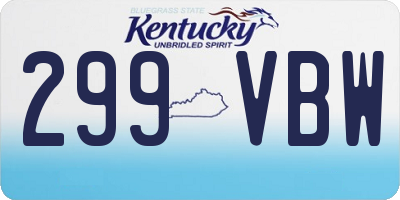KY license plate 299VBW