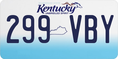 KY license plate 299VBY