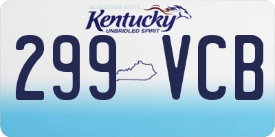 KY license plate 299VCB