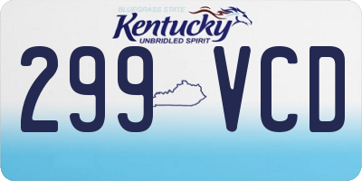 KY license plate 299VCD