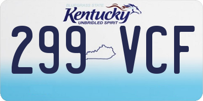 KY license plate 299VCF