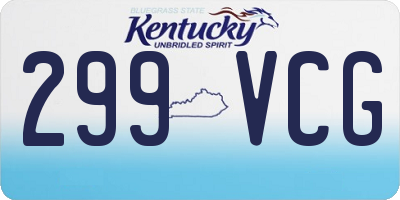 KY license plate 299VCG