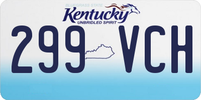 KY license plate 299VCH