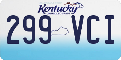 KY license plate 299VCI