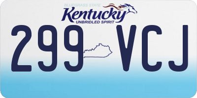 KY license plate 299VCJ