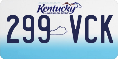 KY license plate 299VCK