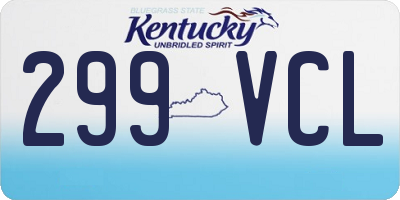 KY license plate 299VCL