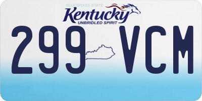 KY license plate 299VCM