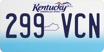 KY license plate 299VCN