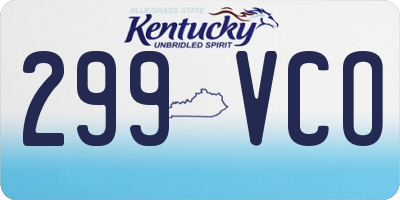KY license plate 299VCO