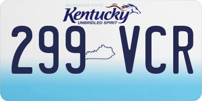 KY license plate 299VCR