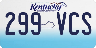 KY license plate 299VCS