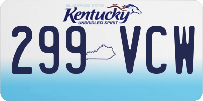 KY license plate 299VCW