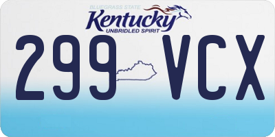 KY license plate 299VCX