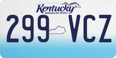 KY license plate 299VCZ