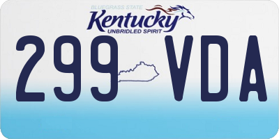 KY license plate 299VDA