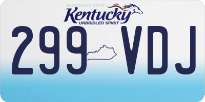 KY license plate 299VDJ