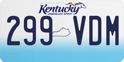 KY license plate 299VDM