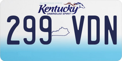 KY license plate 299VDN