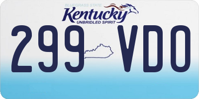 KY license plate 299VDO