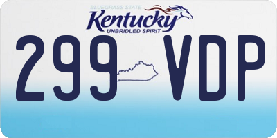 KY license plate 299VDP