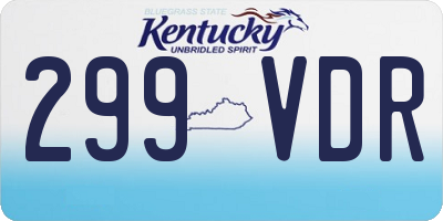 KY license plate 299VDR