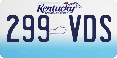 KY license plate 299VDS