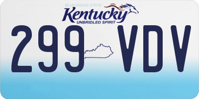 KY license plate 299VDV
