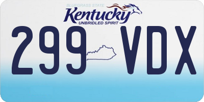 KY license plate 299VDX