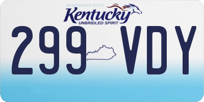 KY license plate 299VDY