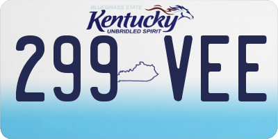 KY license plate 299VEE