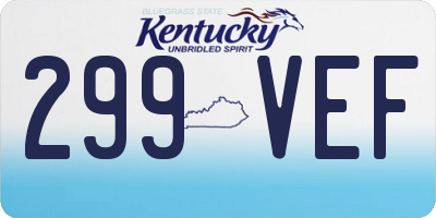 KY license plate 299VEF