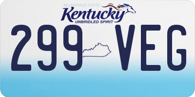 KY license plate 299VEG
