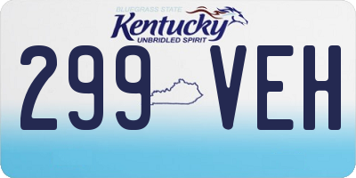 KY license plate 299VEH