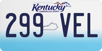 KY license plate 299VEL